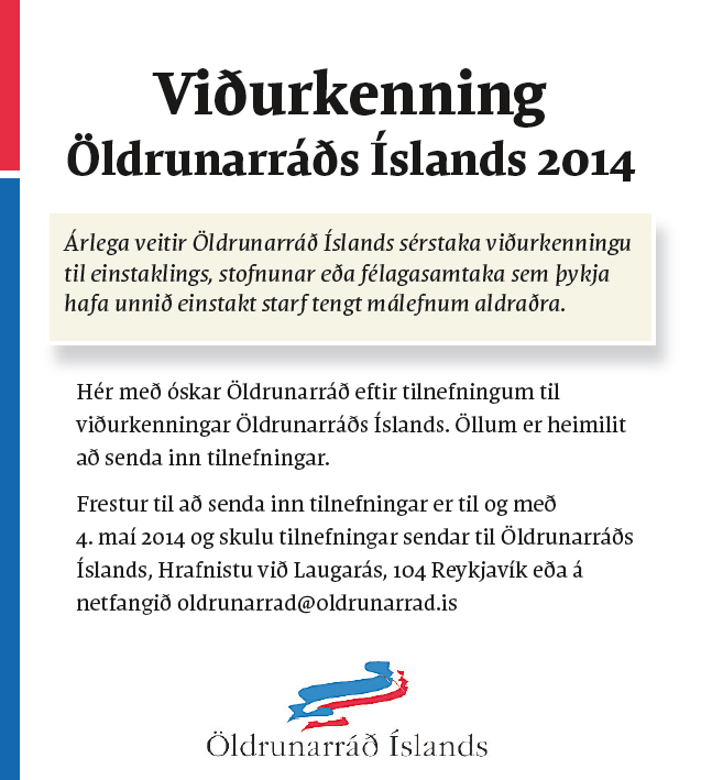 vidurkenning oldrunarrads 2013